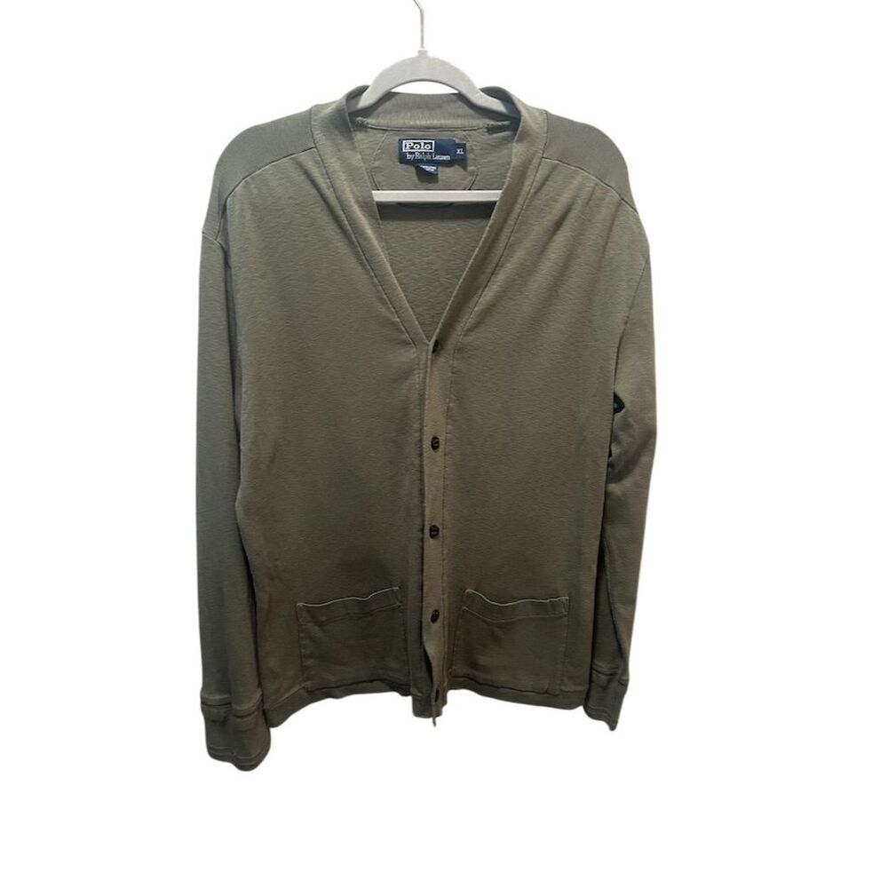 Polo by Ralph Lauren Olive V-Neck Button Cardigan